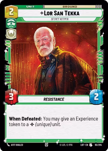 Lor San Tekka - Secret Keeper (095/264), Legends of the Force — Star Wars card price