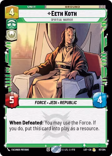Eeth Koth - Spiritual Warrior (097/264), Legends of the Force — Star Wars card price