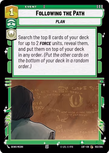 Following the Path (103/264), Legends of the Force — Star Wars card price