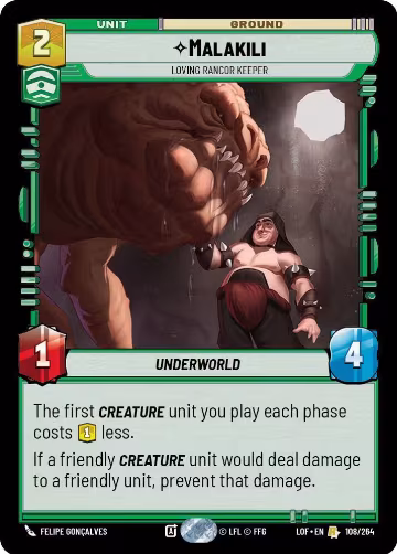 Malakili - Loving Rancor Keeper (108/264), Legends of the Force — Star Wars card price