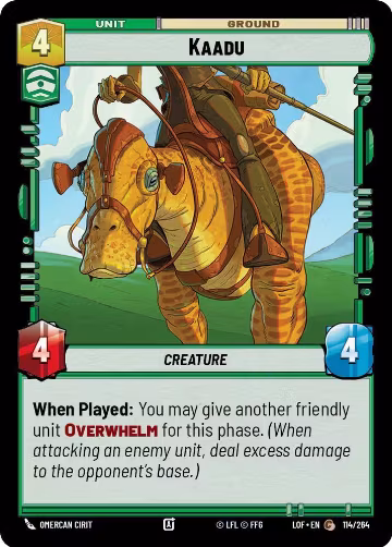 Kaadu (114/264), Legends of the Force — Star Wars card price