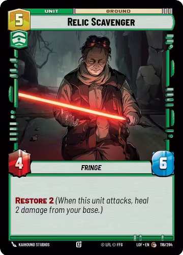 Relic Scavenger (116/264), Legends of the Force — Star Wars card price