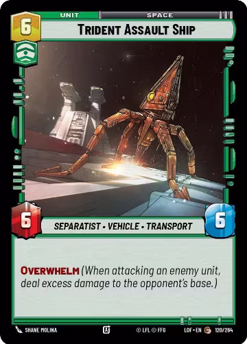 Trident Assault Ship (120/264), Legends of the Force — Star Wars card price