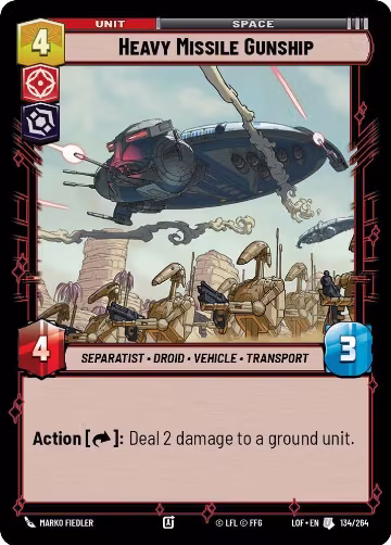 Heavy Missile Gunship (134/264), Legends of the Force — Star Wars card price