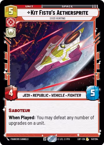 Kit Fisto's Aethersprite - Good Hunting (147/264), Legends of the Force — Star Wars card price