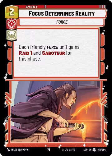 Focus Determines Reality (152/264), Legends of the Force — Star Wars card price