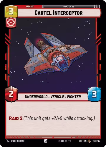 Cartel Interceptor (157/264), Legends of the Force — Star Wars card price