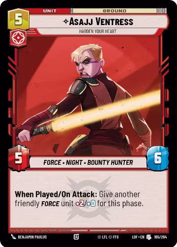 Asajj Ventress - Harden Your Heart (165/264), Legends of the Force — Star Wars card price