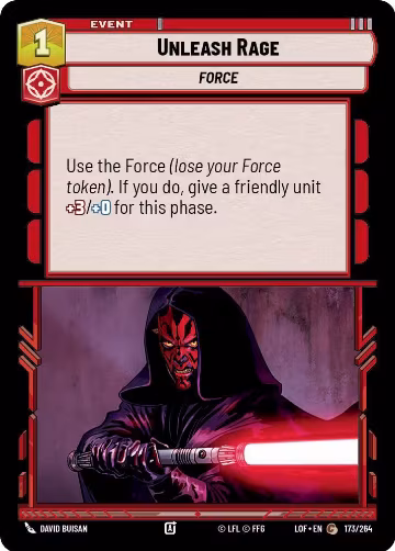 Unleash Rage (173/264), Legends of the Force — Star Wars card price