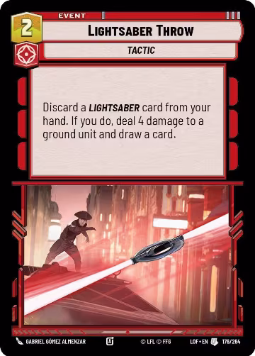 Lightsaber Throw (176/264), Legends of the Force — Star Wars card price