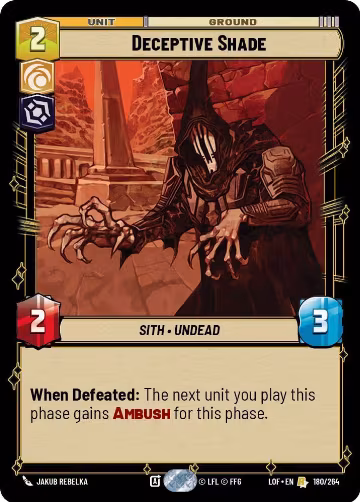 Deceptive Shade (180/264), Legends of the Force — Star Wars card price