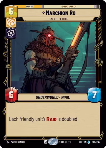 Marchion Ro - Eye of the Nihil (186/264), Legends of the Force — Star Wars card price