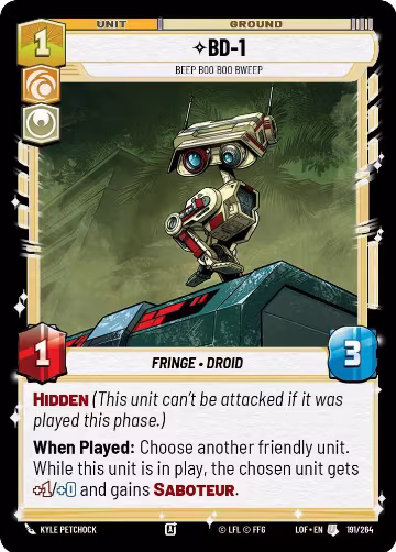BD-1 - Beep Boo Boo Bweep (191/264), Legends of the Force — Star Wars card price