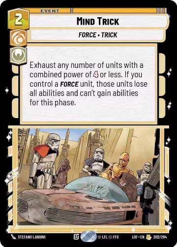 Mind Trick (202/264), Legends of the Force — Star Wars card price