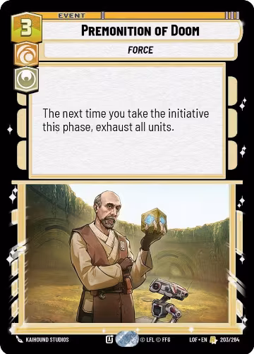 Premonition of Doom (203/264), Legends of the Force — Star Wars card price