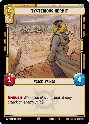Mysterious Hermit (208/264), Legends of the Force — Star Wars card price