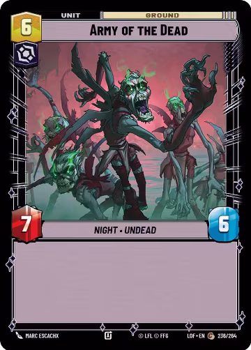 Army of the Dead (236/264), Legends of the Force — Star Wars card price