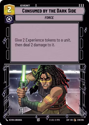 Consumed by the Dark Side (239/264), Legends of the Force — Star Wars card price