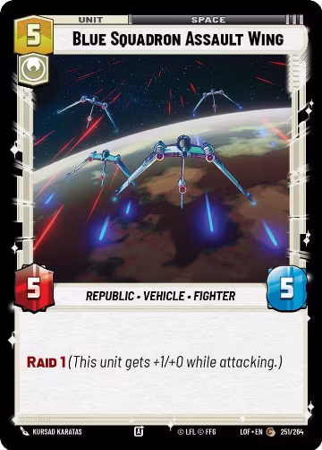 Blue Squadron Assault Wing (251/264), Legends of the Force — Star Wars card price