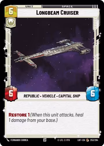 Longbeam Cruiser (253/264), Legends of the Force — Star Wars card price