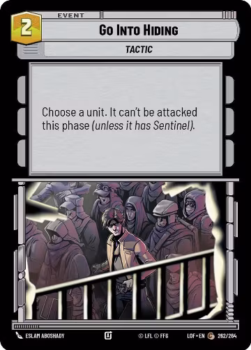 Go Into Hiding (262/264), Legends of the Force — Star Wars card price