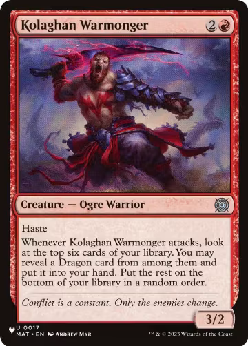 Kolaghan Warmonger (17), The List Reprints — Magic card price