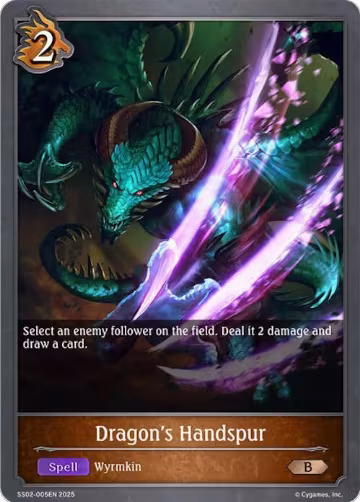 Dragon's Handspur (SS02-005EN), Worlds Beyond (Dragoncraft) — Shadowverse card price