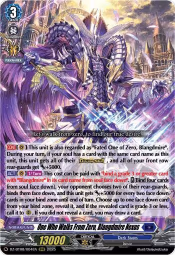 One Who Walks From Zero, Blangdmire Nexus (DZ-BT08/004EN), DZ-BT08: Knights 0f Rebirth — Vanguard card price
