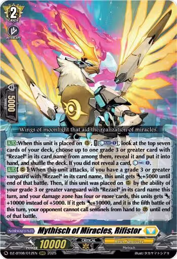 Mythisch of Miracles, Rifistor (DZ-BT08/012EN), DZ-BT08: Knights 0f Rebirth — Vanguard card price