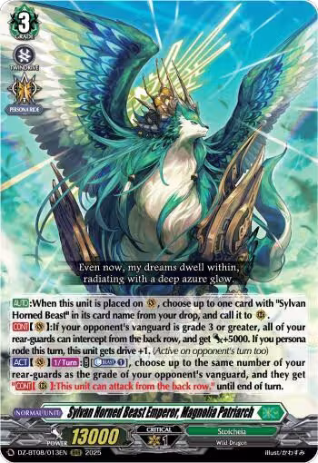 Sylvan Horned Beast Emperor, Magnolia Patriach (DZ-BT08/013EN), DZ-BT08: Knights 0f Rebirth — Vanguard card price