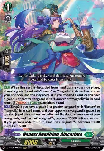Honest Rendition, Sinceriete (DZ-BT08/015EN), DZ-BT08: Knights 0f Rebirth — Vanguard card price