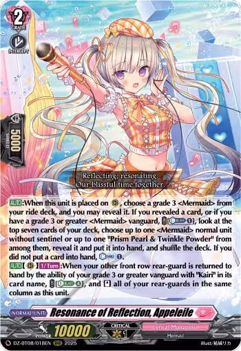 Resonance of Reflection, Appeleile (DZ-BT08/018EN), DZ-BT08: Knights 0f Rebirth — Vanguard card price