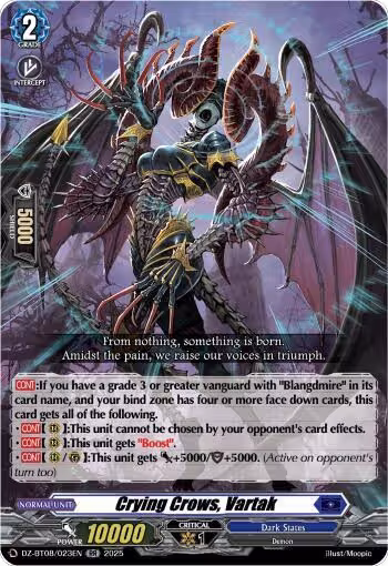 Crying Crows ,Vartak (DZ-BT08/023EN), DZ-BT08: Knights 0f Rebirth — Vanguard card price