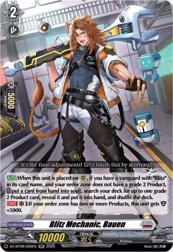 Blitz Mechnanic, Bauen (DZ-BT08/029EN), DZ-BT08: Knights 0f Rebirth — Vanguard card price