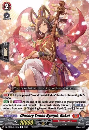 Illusory Tunes Nymph, Rekai (DZ-BT08/043EN), DZ-BT08: Knights 0f Rebirth — Vanguard card price