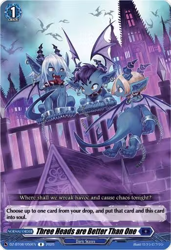 Three Heads are Better Than One (DZ-BT08/050EN), DZ-BT08: Knights 0f Rebirth — Vanguard card price