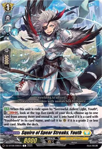 Squire of Spear Streaks, Youth (DZ-BT08/096EN), DZ-BT08: Knights 0f Rebirth — Vanguard card price
