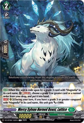 Mercy Sylvan Horned Beast, Lattice (DZ-BT08/102EN), DZ-BT08: Knights 0f Rebirth — Vanguard card price