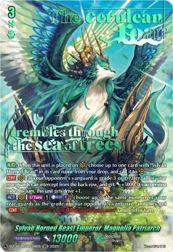 Sylvan Horned Beast Emperor, Magnolia Patriach (SEC) (DZ-BT08/SEC06EN), DZ-BT08: Knights 0f Rebirth — Vanguard card price