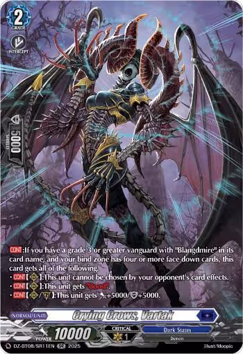Crying Crows, Vartak (SR) (DZ-BT08/SR11EN), DZ-BT08: Knights 0f Rebirth — Vanguard card price