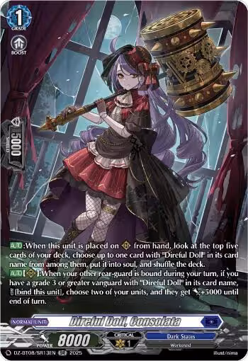Direful Doll, Consolata (SR) (DZ-BT08/SR13EN), DZ-BT08: Knights 0f Rebirth — Vanguard card price