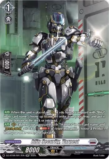 Blitz Security, Varnest (SR) (DZ-BT08/SR17EN), DZ-BT08: Knights 0f Rebirth — Vanguard card price
