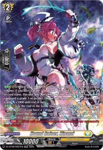 Hound Raiser, Hinami (SR) (DZ-BT08/SR27EN), DZ-BT08: Knights 0f Rebirth — Vanguard card price