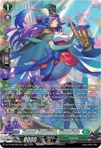 Honest Rendition, Sinceriete (SR) (DZ-BT08/SR31EN), DZ-BT08: Knights 0f Rebirth — Vanguard card price
