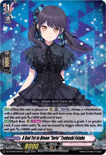 A Bud Yet to Bloom "forte" Tsukushi Futaba (EXRRR) (DZ-BT08/EX04EN), DZ-BT08: Knights 0f Rebirth — Vanguard card price