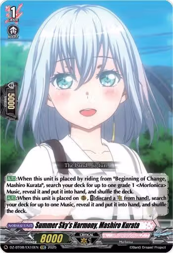 Summer Sky's Harmony, Mashiro Kurata (DZ-BT08/EX10EN), DZ-BT08: Knights 0f Rebirth — Vanguard card price