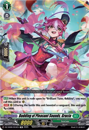 Budding of Pleasant Sounds, Gracia (DZ-SS06/003EN), DZ-SS06: Master Deckset -Urara Haneyama- — Vanguard card price