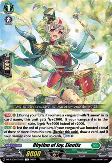 Rhythm of Joy, Elentis (DZ-SS06/010EN), DZ-SS06: Master Deckset -Urara Haneyama- — Vanguard card price