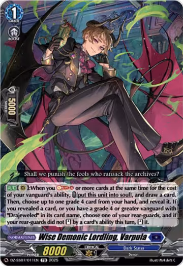 Wise Demonic Lordling, Varpula (DZ-SS07/011EN), DZ-SS07: Master Deckset -Michiru Hazama- — Vanguard card price