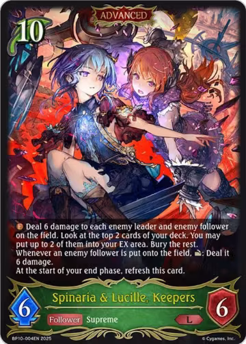 Spinaria & Lucille, Keepers (BP10-004EN), Gods of the Arcana — Shadowverse card price